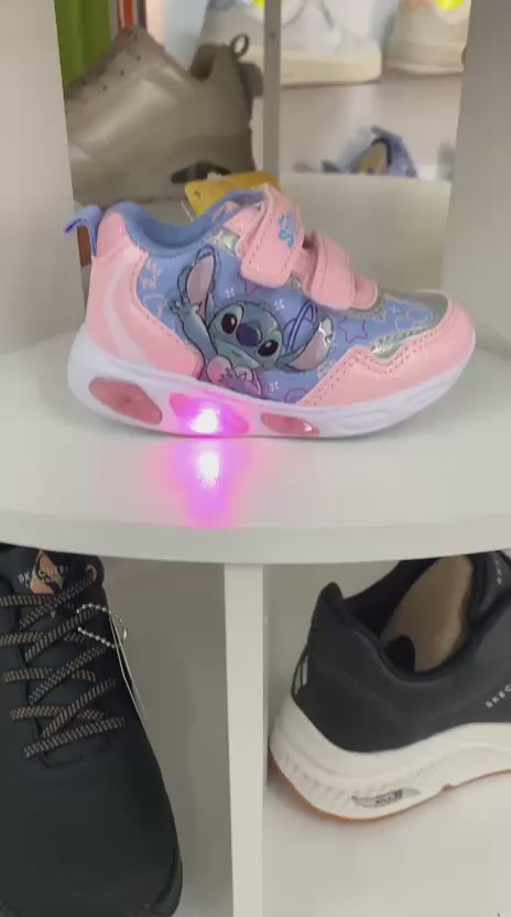 Sneakers bambina Lilo & Stitch con luci nella suola Rosa con Strappo Scarpe New