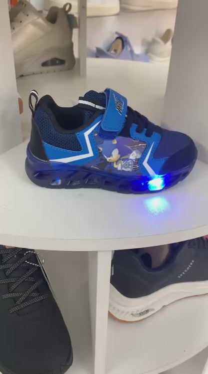 Sneakers con luci bambino Sonic Blu Invernale a Strappo Scarpe Bambini Sportive