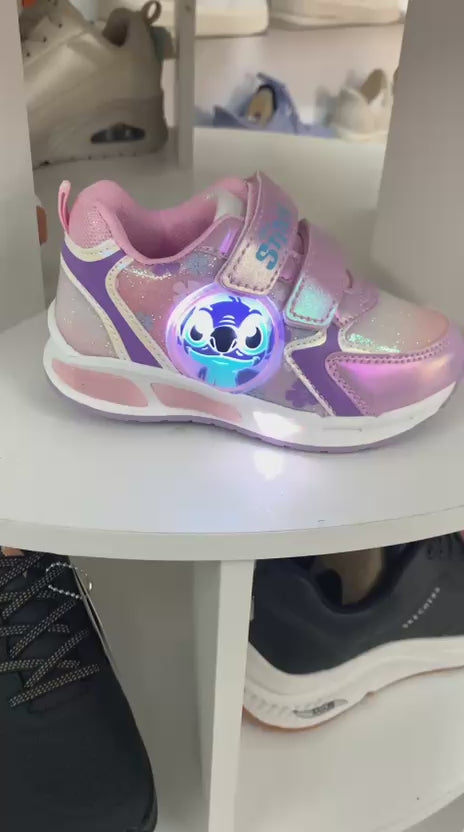 Lilo & Stitch Scarpe Bambina Rosa a Strappo con Luci Sneakers Sportive Invernali