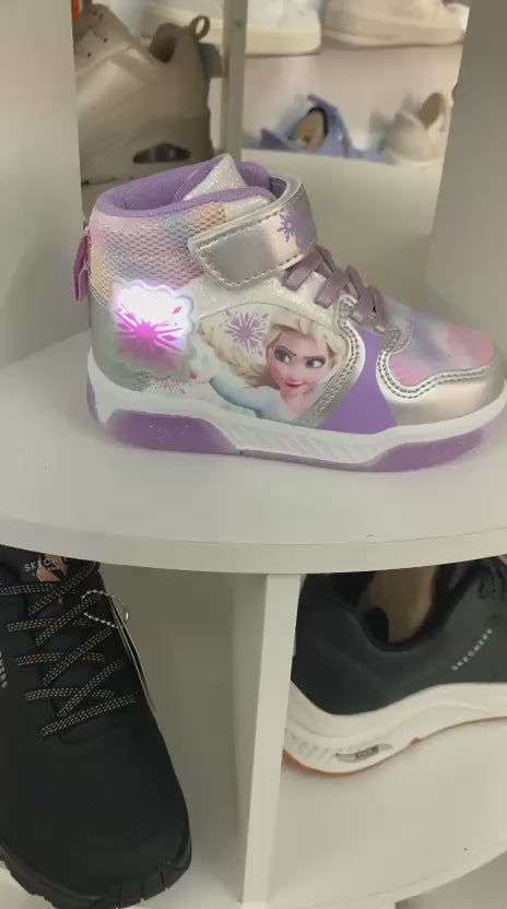 Elsa Frozen Polacchino Stivaletto Sportivo Bambina con Luci Chiusura a Strappo